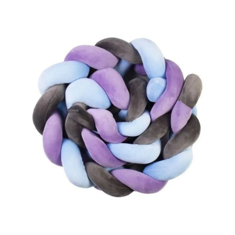 Almofada Protetora De Berço Trança Baby Style Roxo E Cinza