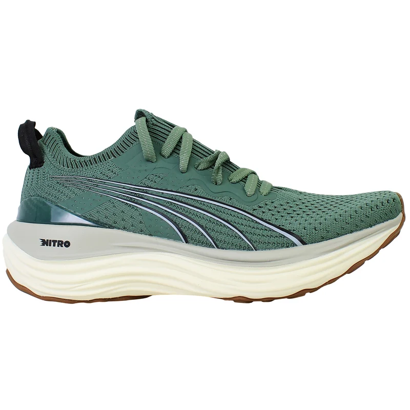 Puma ForeverRun Nitro Knit Womens Dark Green Running Shoes 3.5
