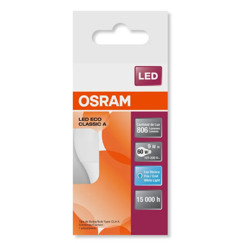 Osram Foco Led Eco Classic Luz Blanca Fria 9W