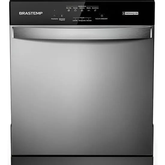 Lava Louças 8 Serviços 220v Inox Compacta Brastemp