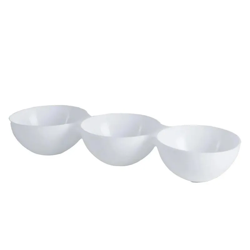 Petisqueira Le Chef Branca 3 Divisões - 31,5 X 10 Cm