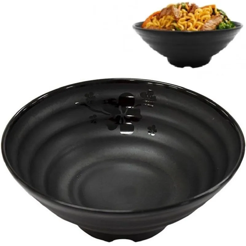 Tigela Melamina Plaza Preto Redondo 1.2l - Resistente