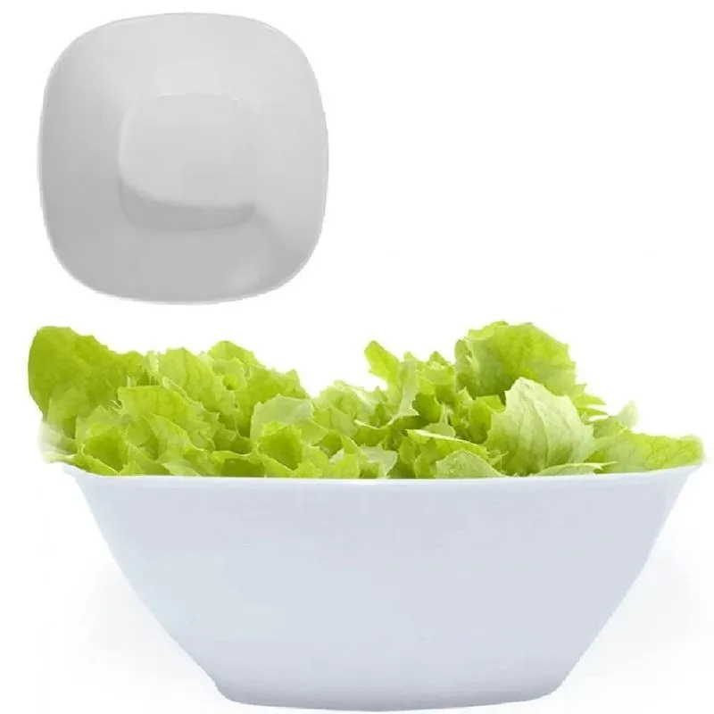 Tigela Quadrada Funda Melamina 20cm - Branco 1,5 Litros