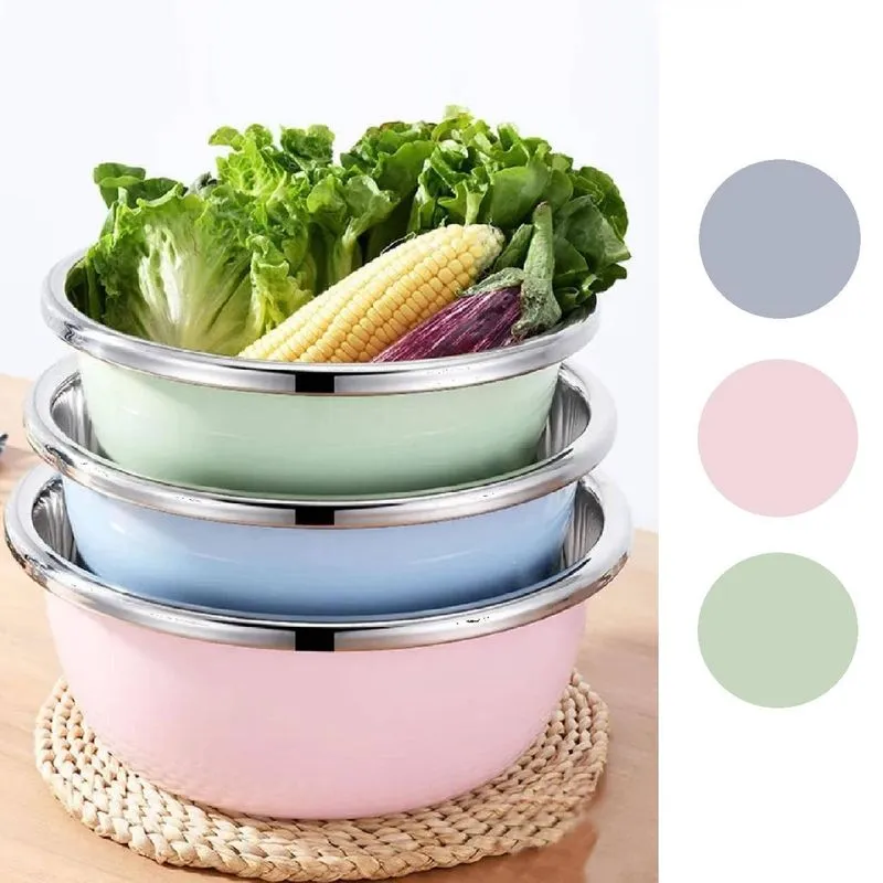 Tigela Saladeira Bowl Vasilhas Coloridas Em Inox 2,3l