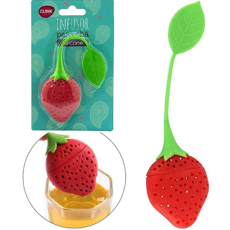 Infusor De Chá Em Silicone - Morango Ou Limão - Resistente