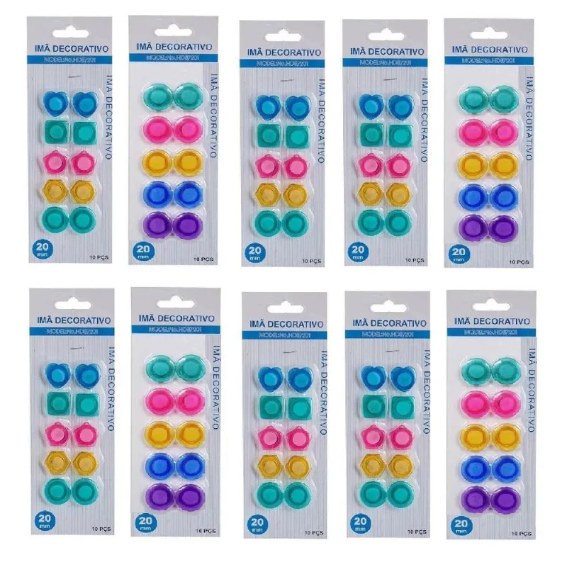 Imã Decorativo 100 Unidades - Cartela Com 10 Imãs - Hd87201