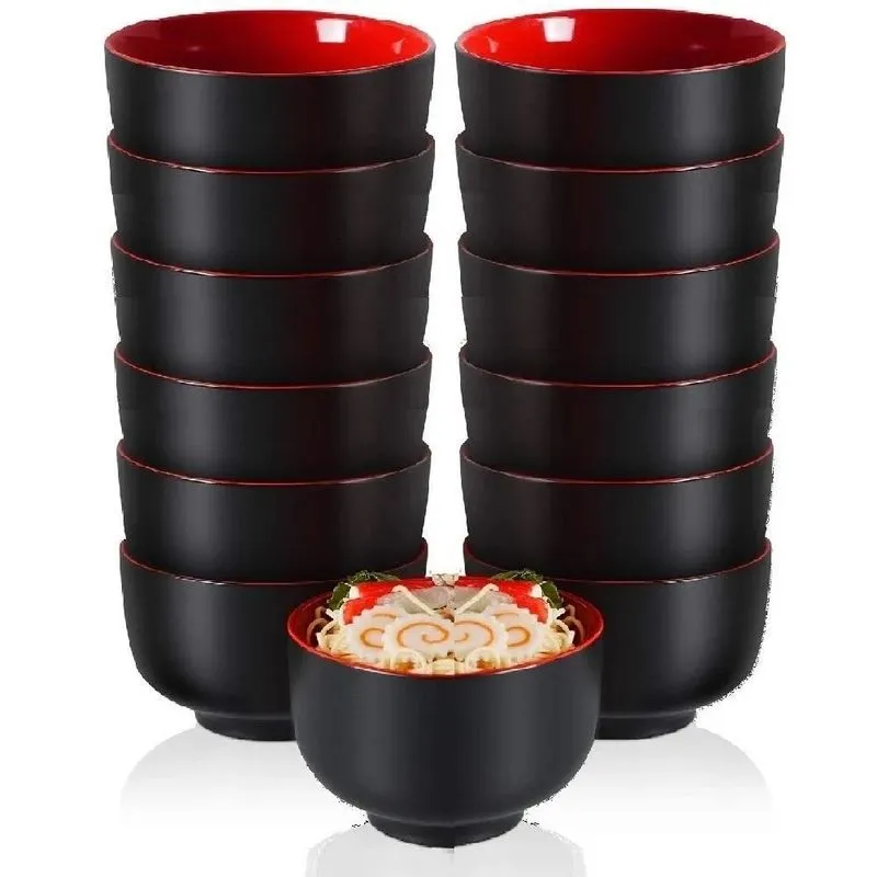 Tigela Plaza Vermelha/preta 300ml - Conjunto 12 Unid.