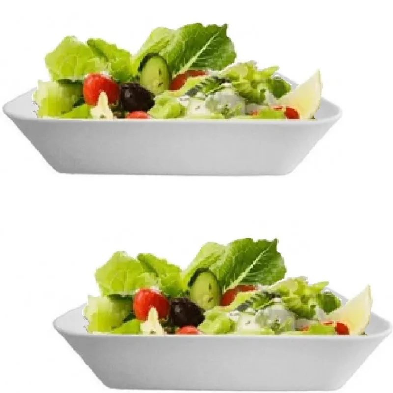 Saladeira Quadrada Branca Melamina 20cm (2 Unidades)