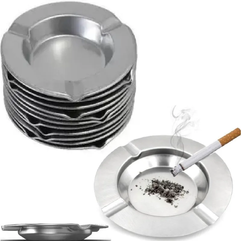 Cinzeiros Lata Metal 24x12cm Prata - Organização
