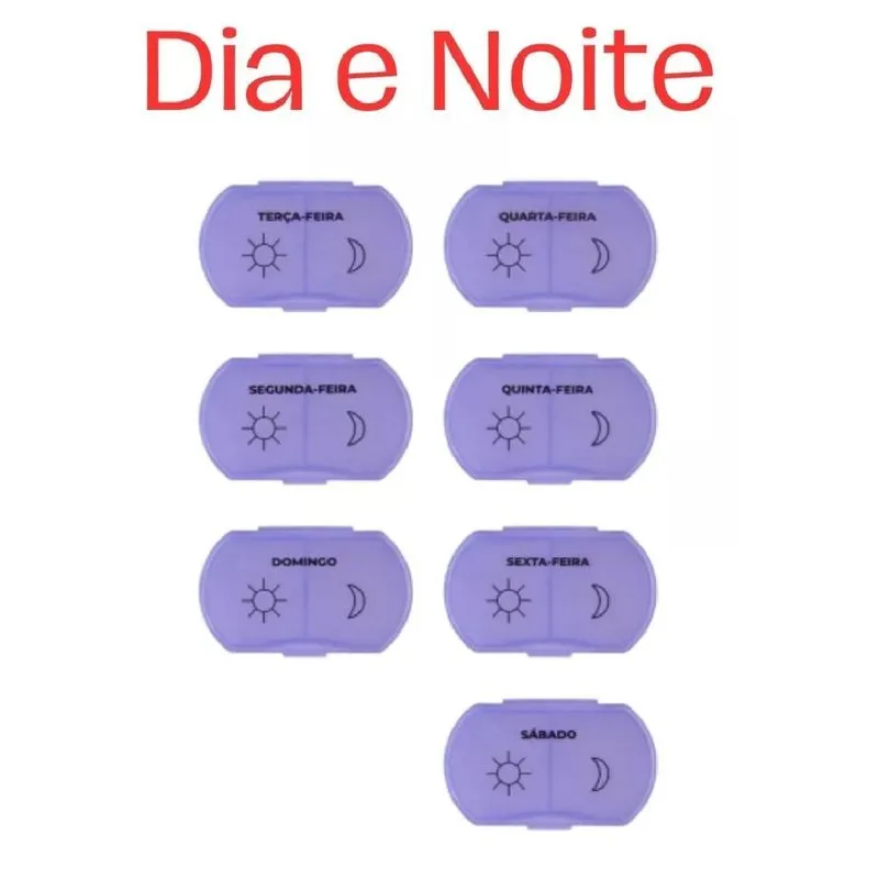 Porta Comprimido Organizador Semanal Azul - 2 Unidades