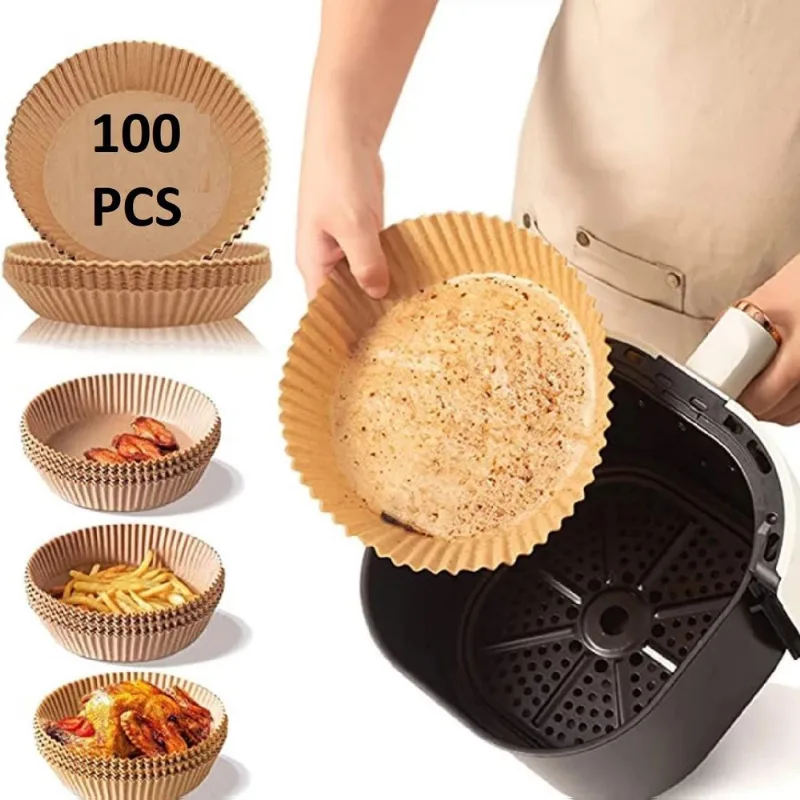 100 Formas Descartáveis P/ Air Fryer 16cm Papel