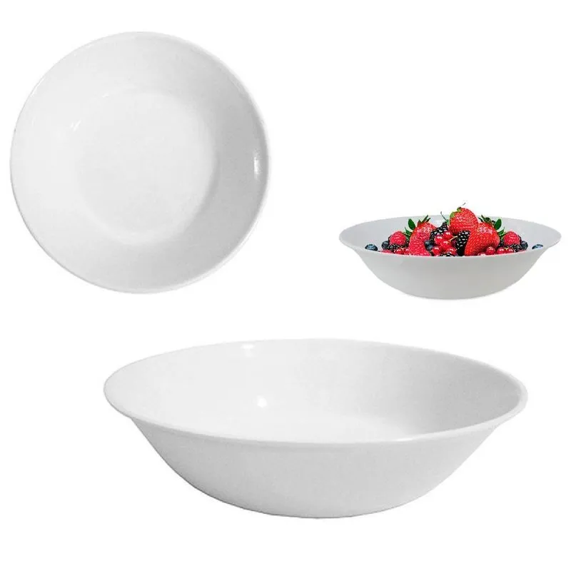 2 Tigelas Bowl Cumbuca De Melamina Branca Premium 950ml