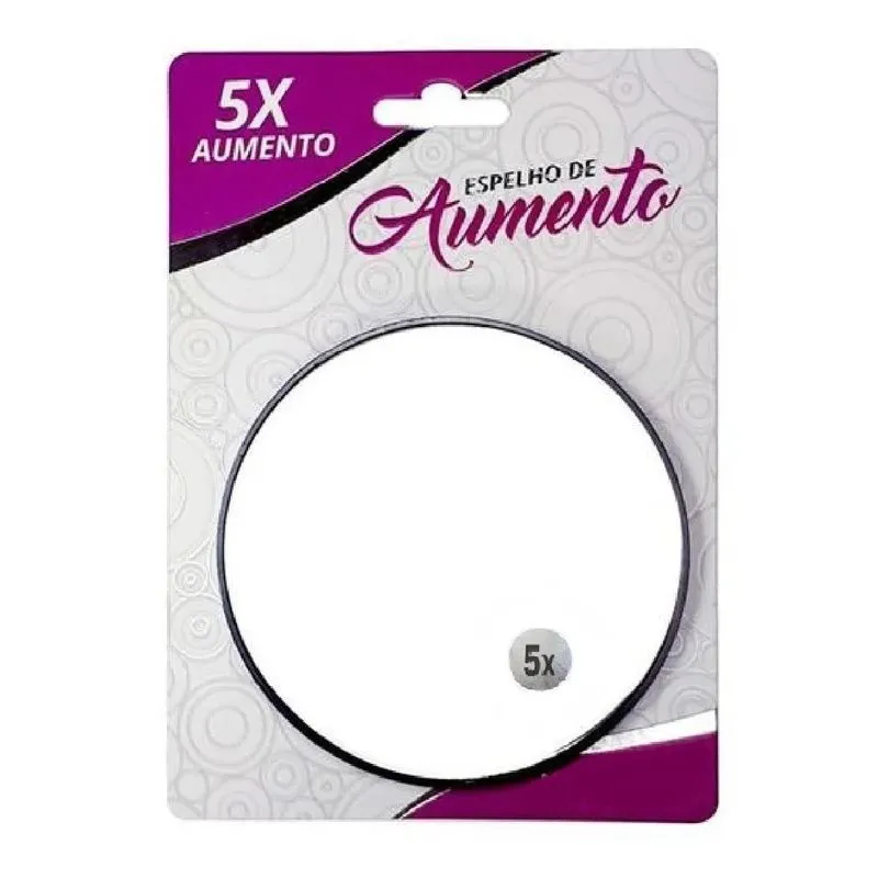 2x Espelho Lente Aumento Zoom 5x Maquiagem Ventosa