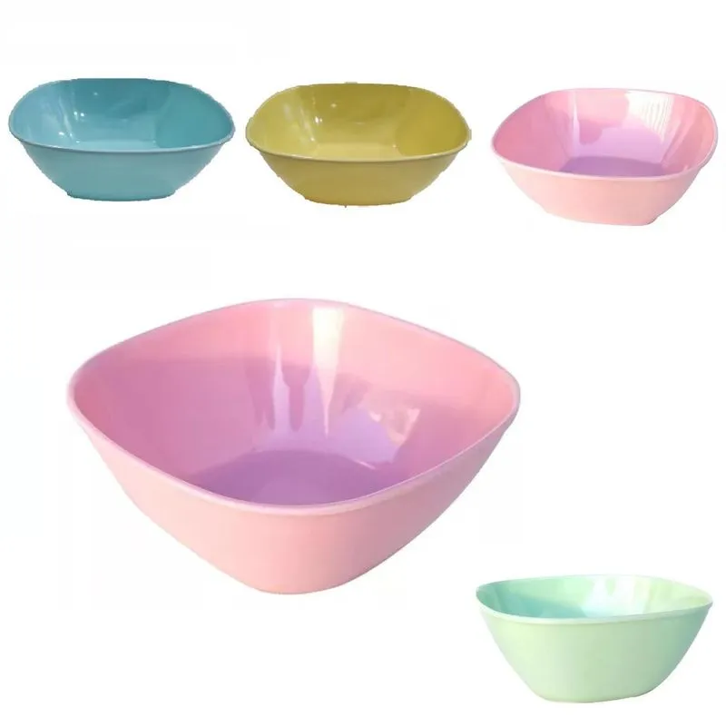 4 Tigelas Bowl Lisa Quadrada Colorida 14cm Melamina