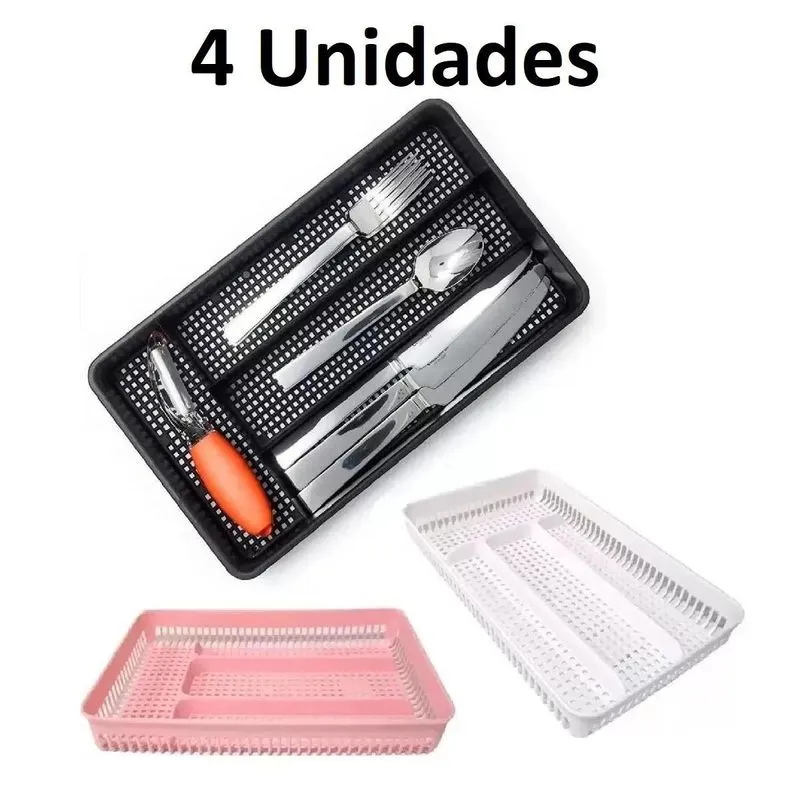 Organizador Gavetas 4 Divisórias Marrom 29,5cm