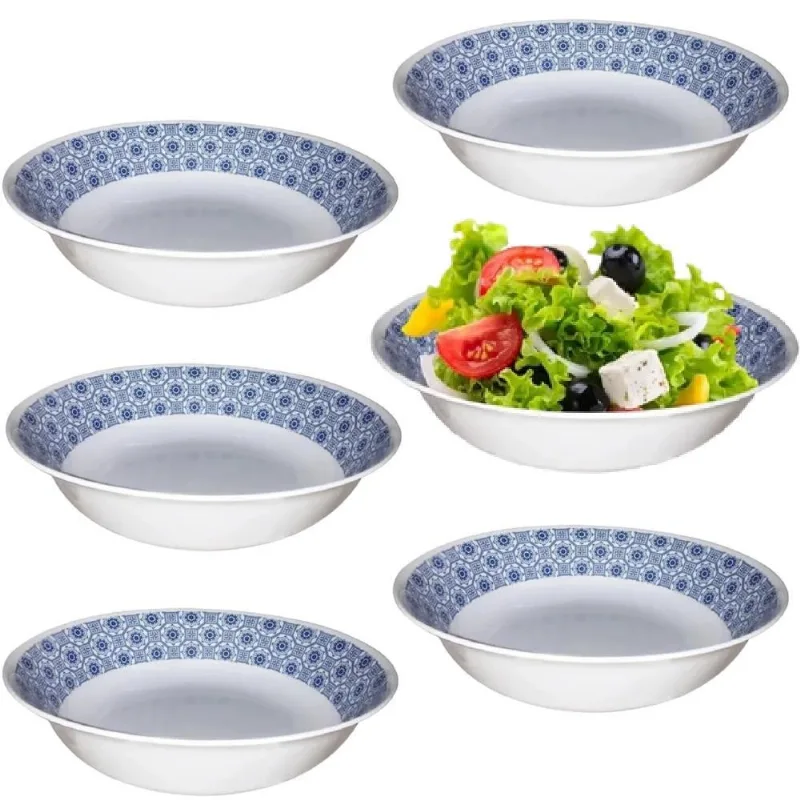 Saladeira Branca 22,5cm Melamina - Conjunto 06 Unidades