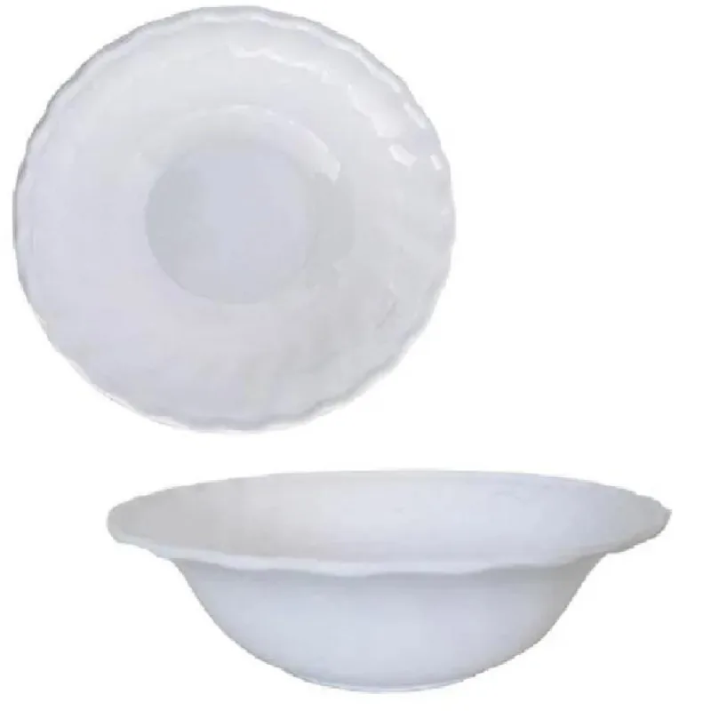 Saladeira Melamina Branca 370ml - 06 Potes 15cm