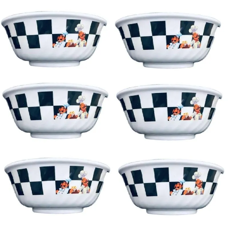 Tigelas Bowl Decorada 390ml - Melamina Plaza (6 Unidades)