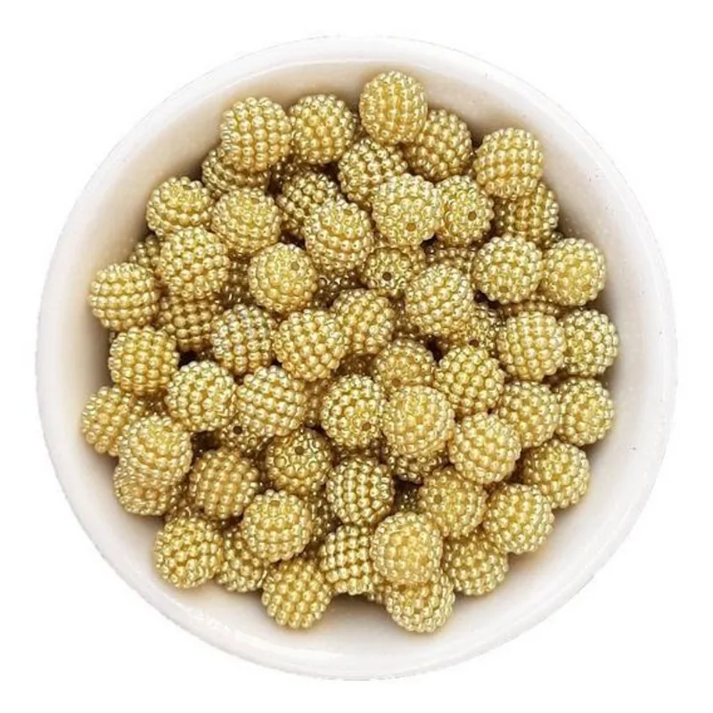Perola Craquelada Passante Amora 10mm Em Abs Com 50 Unidades