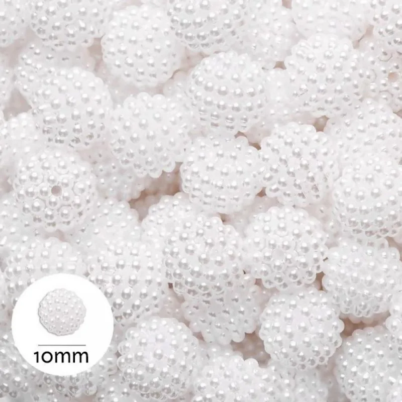 Perola Craquelada Passante Amora 10mm Abs Com 100 Unidades