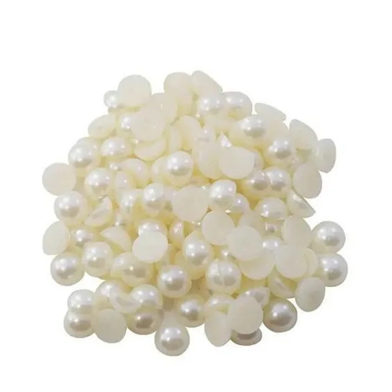 Meia Perola 10mm Abs Sem Furo Com 100 Unidades