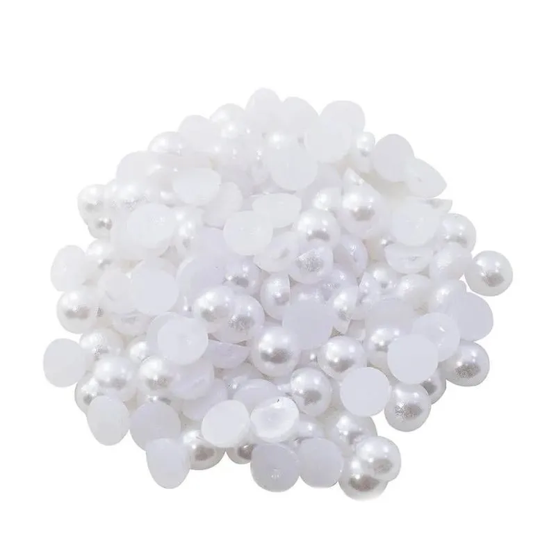 Meia Perola 10mm Abs Sem Furo Com 100 Unidades