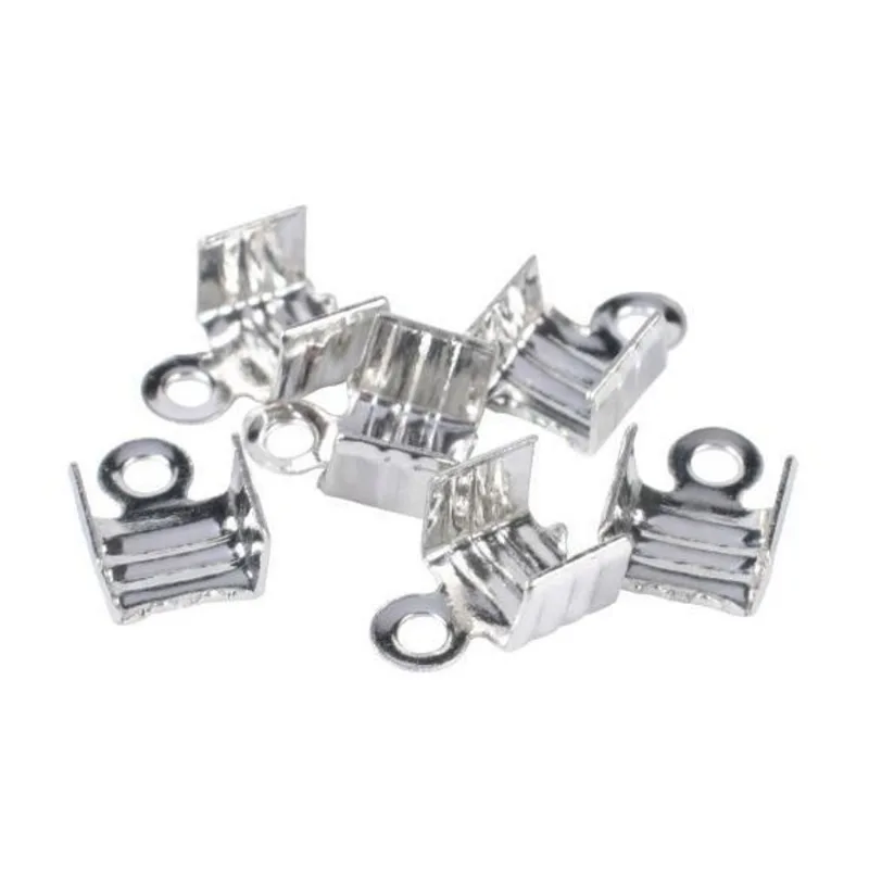 Terminal Frizado Quadrado Em Metal Bijuteria 7mm Níquel 500