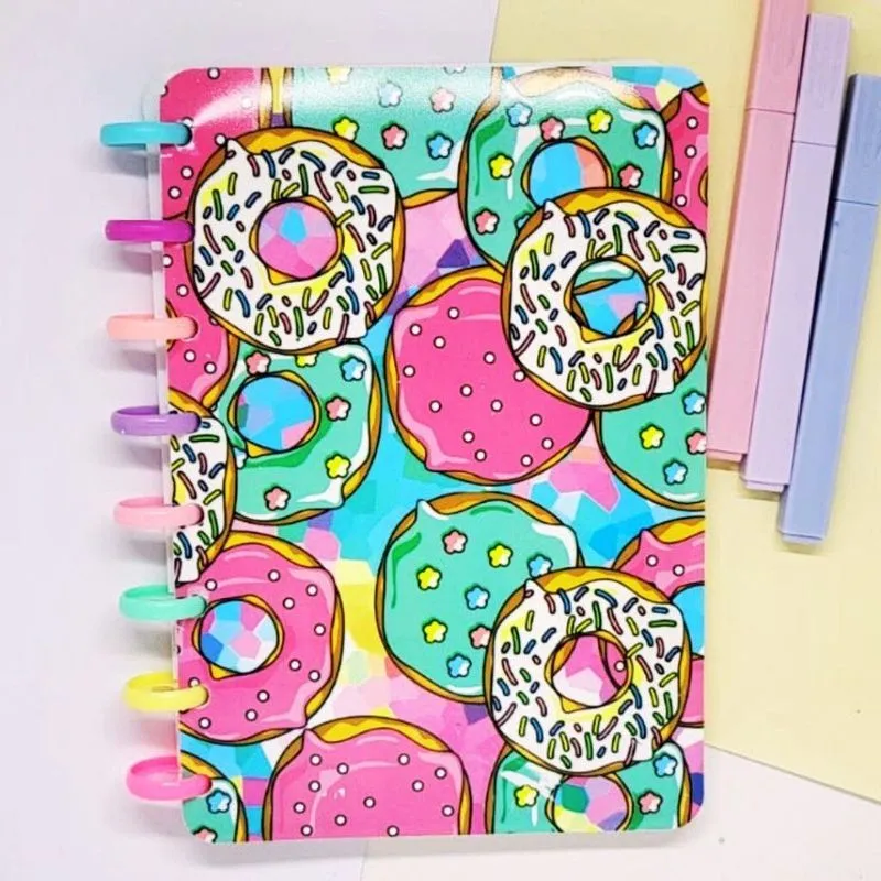 Caderno Inteligente Donuts Kawaii Premium 130 Folhas