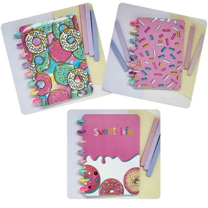 Caderno Inteligente Donuts Kawaii Premium 130 Folhas