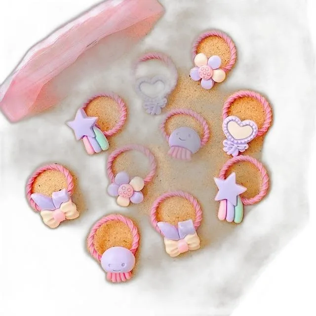 Kit Mini Elásticos De Cabelo Infantil 2cm Com 10 Unidades