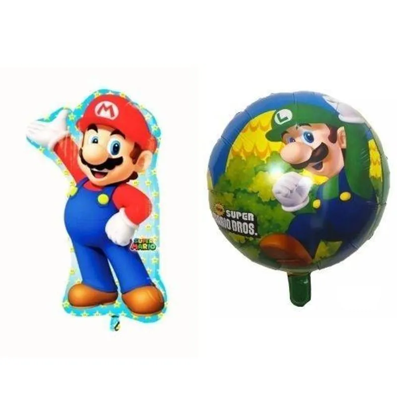 Kit Balão Metalizado Mario Bros E Luigi Com 2 Unidades