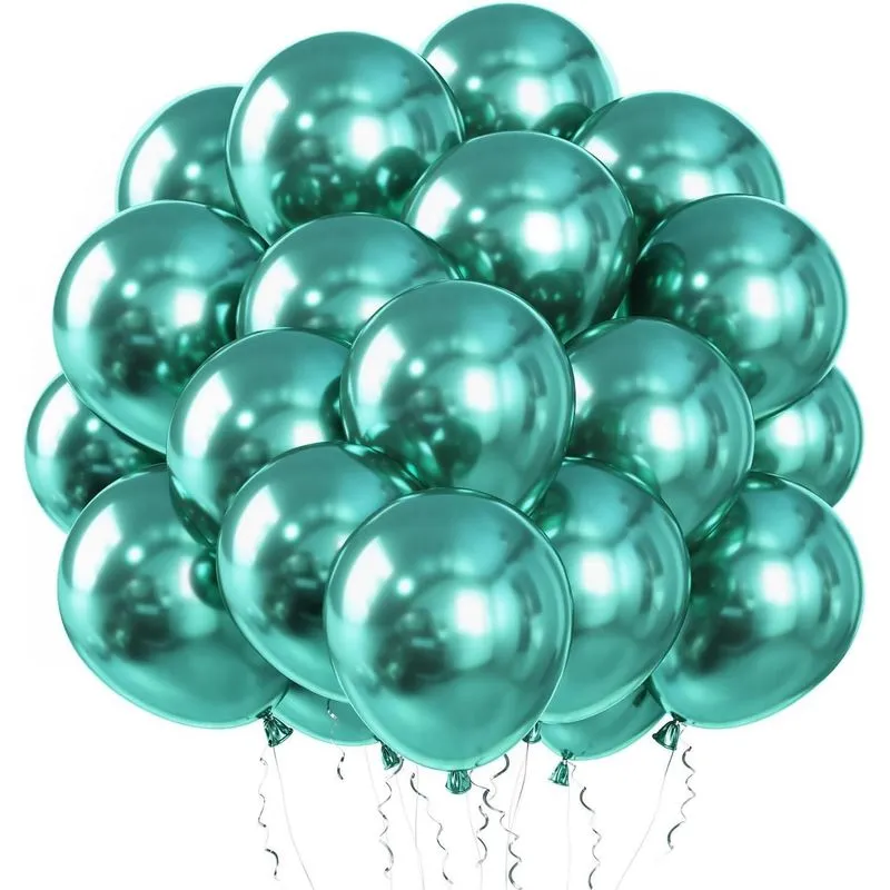 Balão Em Latex Bexiga Metalizada Verde 12 Com 50 Unidades