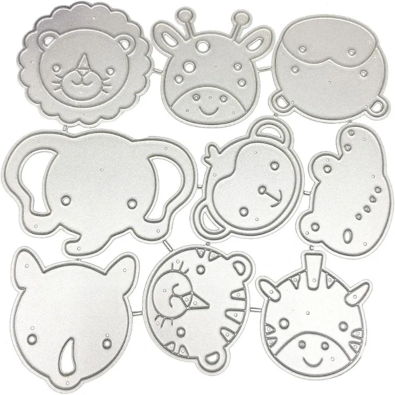 Faca De Corte E Relevo Scrapbook Animais 4cm Com 9 Unidades