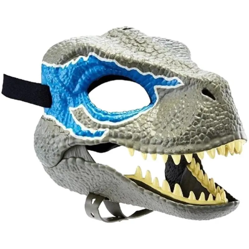 Máscara Em Latex Realista 3D De Dinossauro Cinza