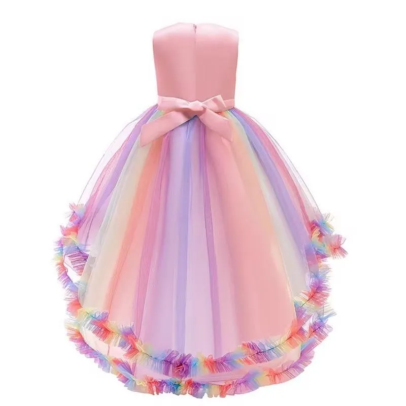 Fantasia Infantil Vestido Unicórnio Luxo 130cm Veste 5 A 6