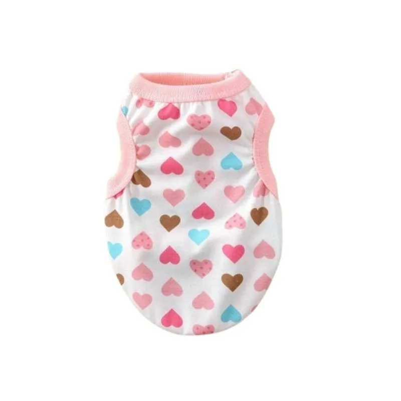 Roupa Para Pet Cão Pequeno Porte Corações Pp N.00 Rosa