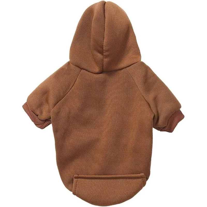 Moletom Com Capuz Para Cão Pequeno Porte Marrom M N.06