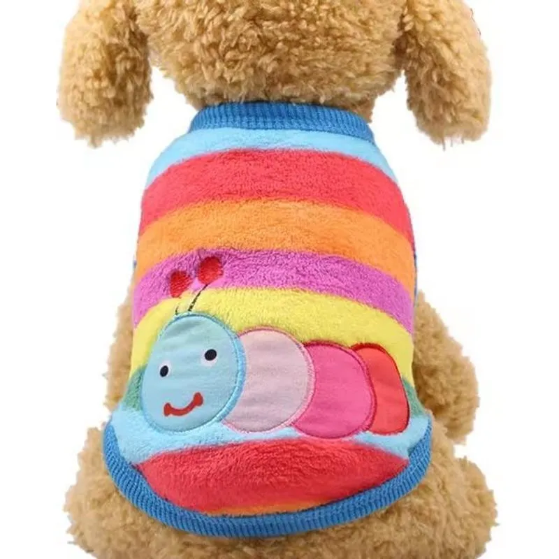 Roupa Em Pelúcia Centopeia Para Pet Cão Pp N.00 Colorida