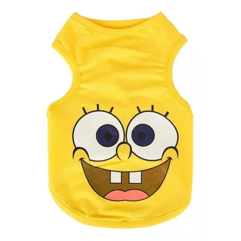 Roupa Para Pet Cão Pequeno Porte Bob Esponja P N.01 Amarelo