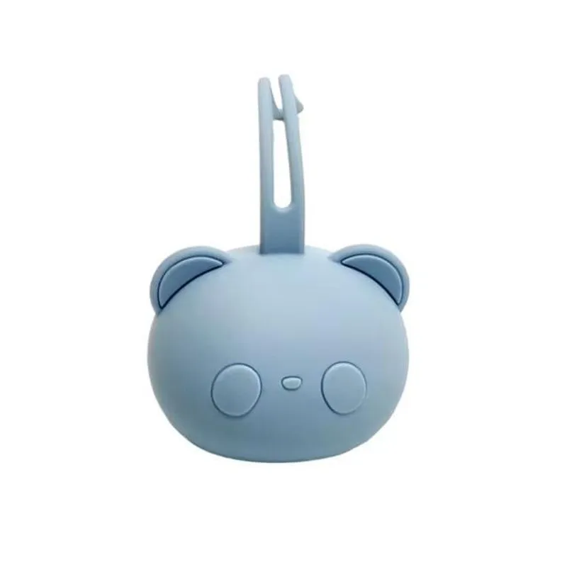 Porta Chupeta De Silicone Panda Azul