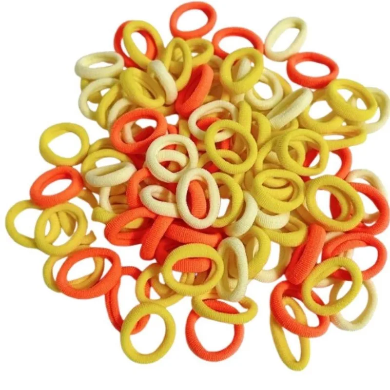 Elástico De Cabelo Infantil 2cm Multicor Com 50 Unidades