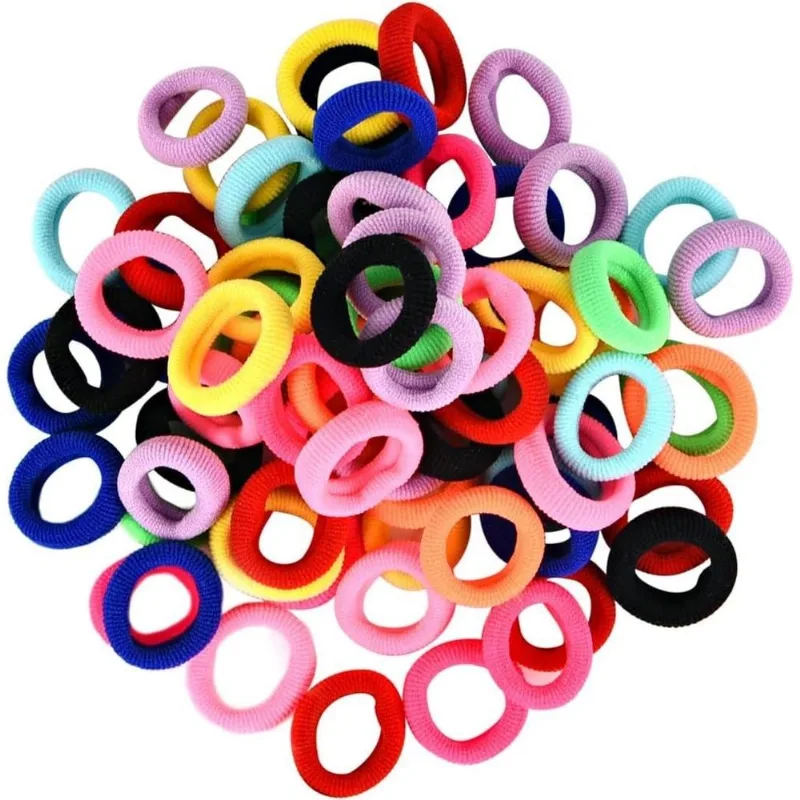 Elástico De Cabelo Infantil 2cm Multicor Com 50 Unidades