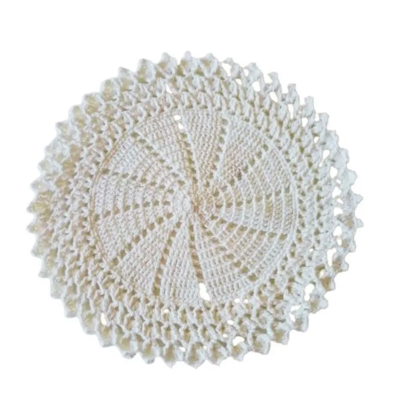 Kit Com 6 Sousplat Em Crochê Artesanal 35Cm Off White