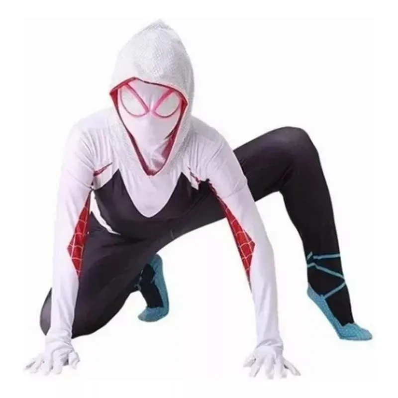 Fantasia Menina Cosplay Gwen Spider Mulher Aranha 150cm