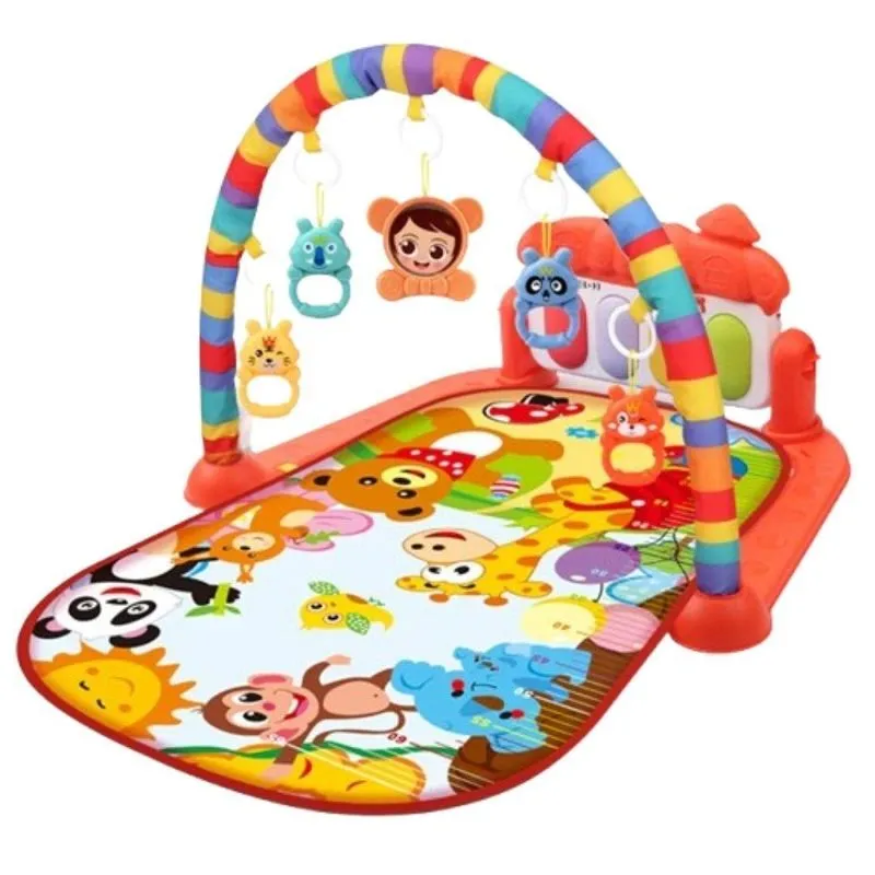 Tapete Atividades Musical Bebê Pedal Música Piano Laranja