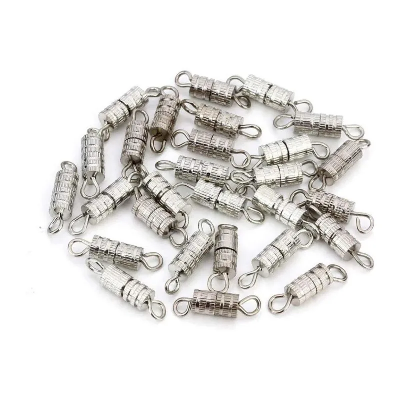 Fecho Rosca Para Bijuterias 14mm Prata Com 50 Unidades
