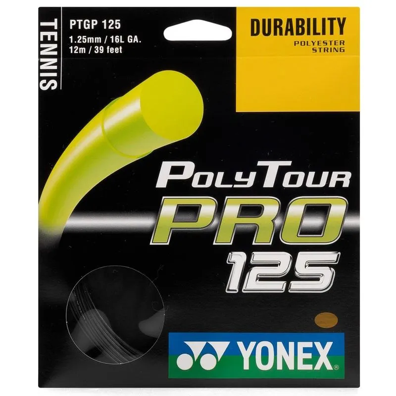 Corda Yonex Polytour Pro 16L 1.25mm Grafite - Set Individual