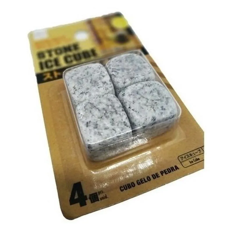 Kit 4 Pedra Sabão Gelar Whisky Vinho Cachaça Cubos De Gelo