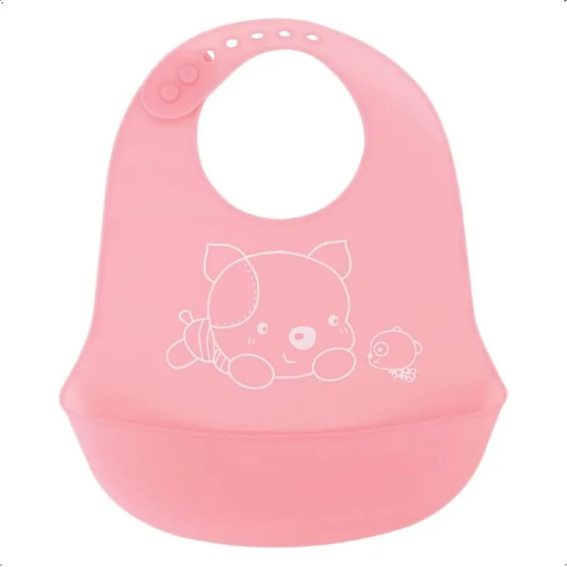 Babador Silicone Cata Migalhas Impermeável Bpafree - Rosa