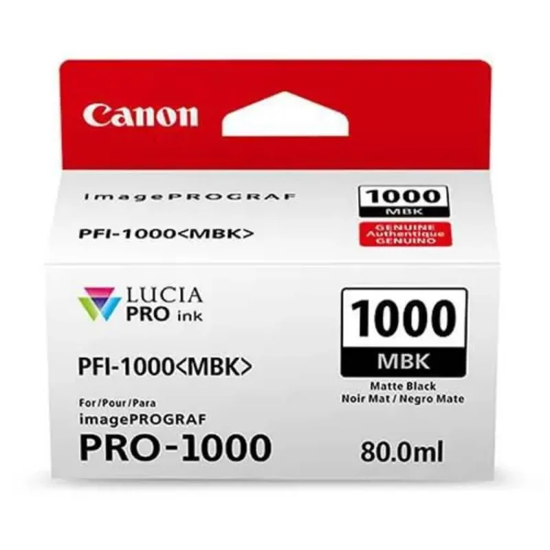 Cartucho De Tinta Canon Pfi 1000 Mbk Matte Preto 80ml